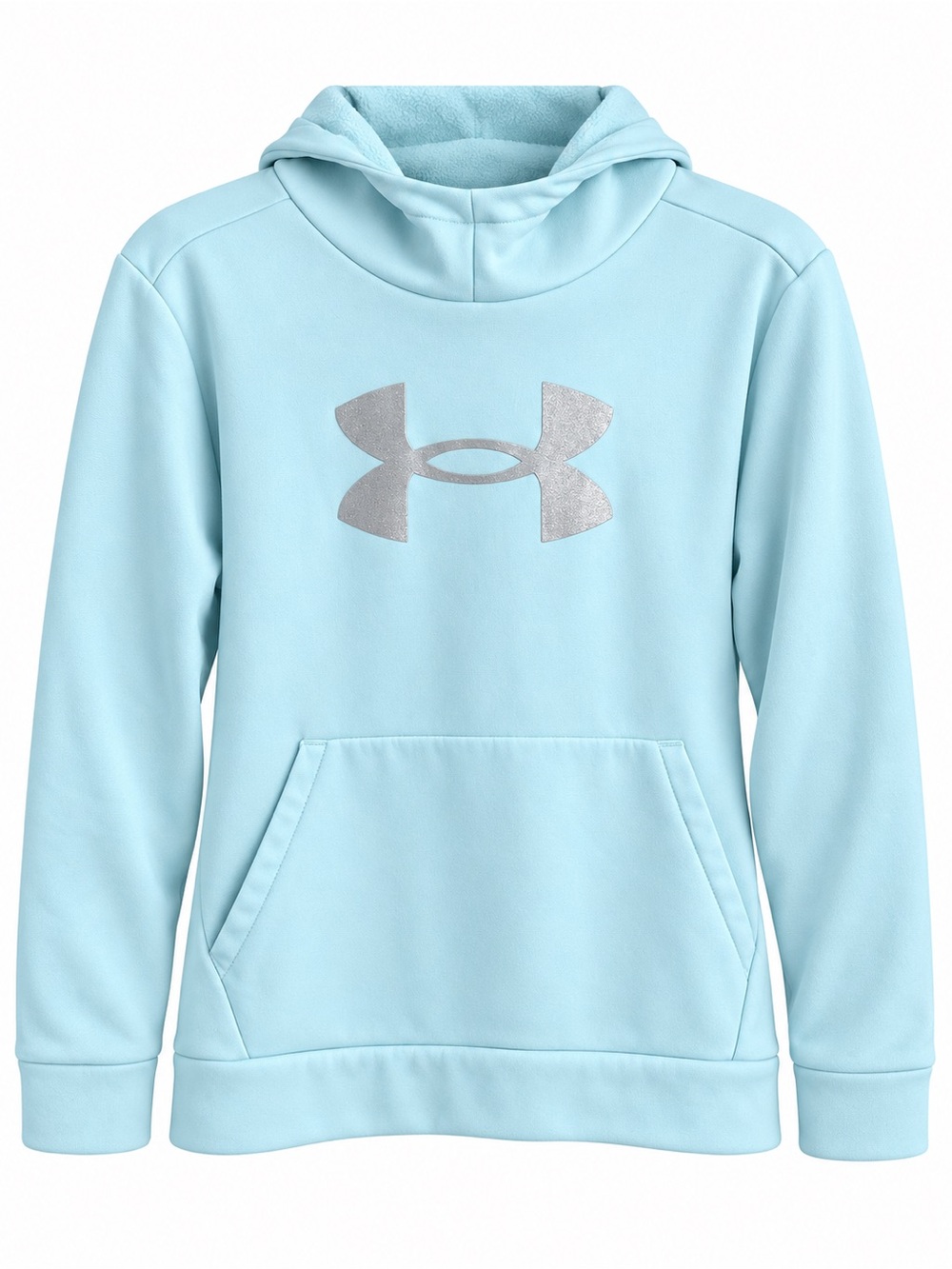Under Armour Girls Youth XL Aqua Glitter Logo Fleece Hoodie